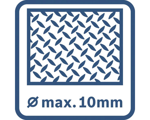 Symbol: Vhodné pre priemery vŕtania do maximálne 10 mm