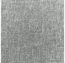 Detail šedej nábytkovej látky s ľanovou štruktúrou