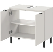 Skrinka pod umývadlo s dvomi dvierkami a otvorenou priehradkou