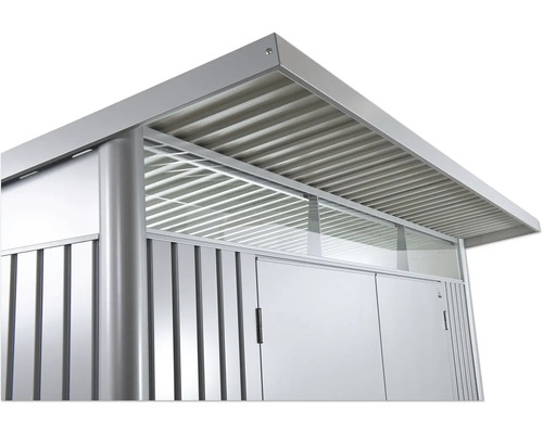 Kovový záhradný domček s dvojkrídlovými dverami a svetlíkom