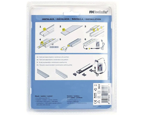 Balenie LED pásika s návodom na inštaláciu