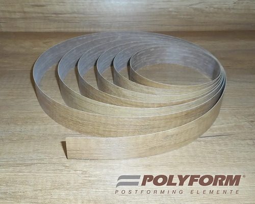 Obruba imitácie dreva v stočenom tvare