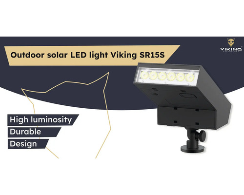 Solárne LED vonkajšie svetlo Viking SR15S