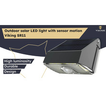 Solárne LED vonkajšie svetlo s pohybovým senzorom Viking SR11