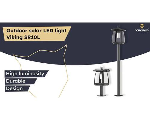 Solárne LED vonkajšie svietidlo Viking SR10L
