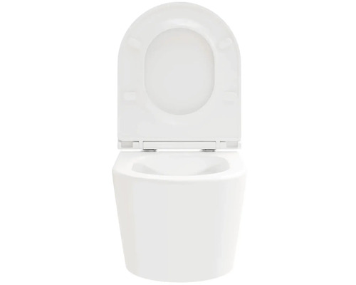 Závesné hlboké splachovacie WC s otvoreným záchodovým sedadlom