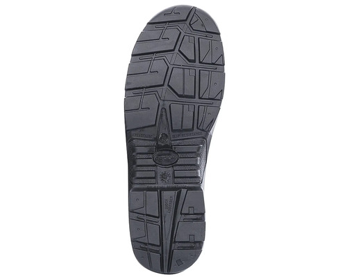 Podrážka bezpečnostnej obuvi s antistatickými vlastnosťami, protišmykovosťou, odolnosťou voči oleju a palivu a tlmením nárazov