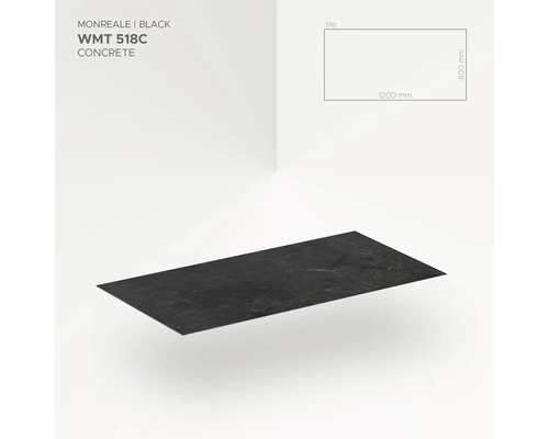 Betónová dlaždica Monreale Black WMT 518C, 1200 x 600 mm