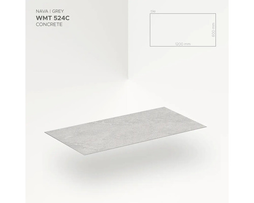 Sivá podlahová dlaždica vzhľad betónu, 1200 x 600 milimetrov
