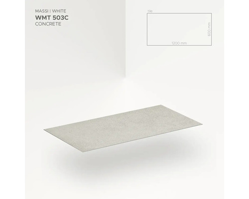 MASSI White WMT 503C betónová dlaždica, 1200 x 600 mm