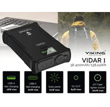 Powerbanka Viking Technology Vidar I s USB-A, USB-C, solárnym panelom, DC výstupom a 12-voltovou zásuvkou zapaľovača cigariet