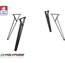 Štyri čierne oceľové nohy stola