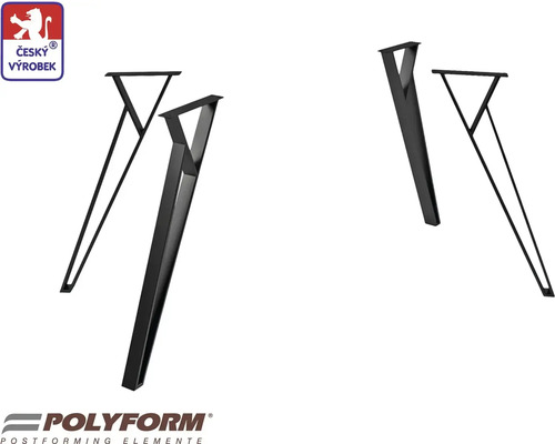 Štyri čierne oceľové nohy stola