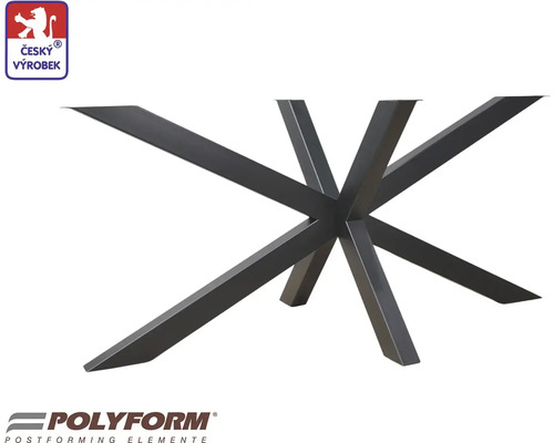 Kovová podnož stola s hviezdicovým usporiadaním