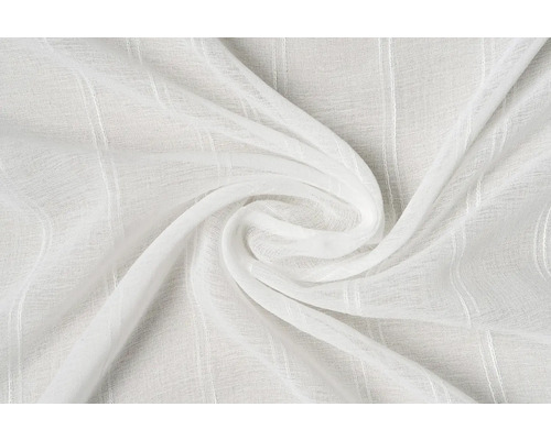 Biela záclonová látka s prúžkovaným vzorom