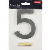 Číslo domu Päť z hliníka s 3D vzhľadom v balení