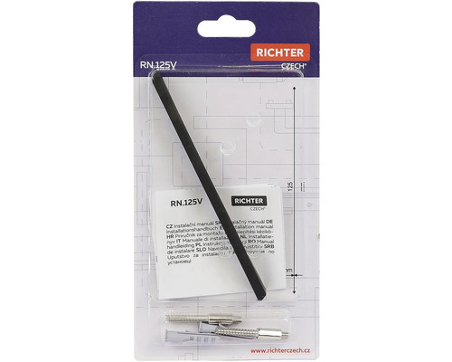 Richter Czech Štvorhran pre kľučku dverí 125 mm v sade s upevňovacím materiálom
