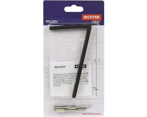 Inštalačná súprava Richter Czech RN.125V s imbusovým kľúčom a upevňovacím materiálom v balení