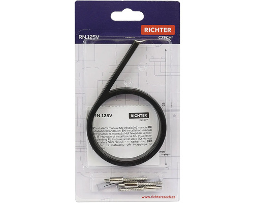 Držiak rozety Richter s upevňovacím materiálom, 125 milimetrov