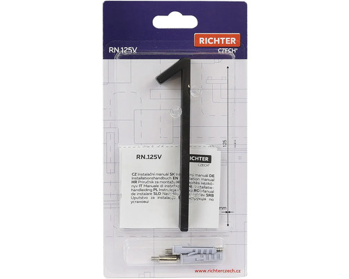 Číslo domu Richter 1 s montážnym materiálom v balení
