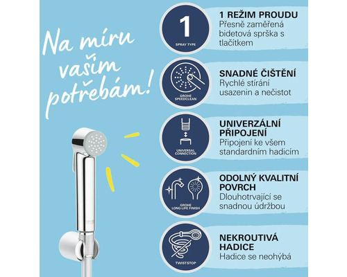 Prehľad vlastností produktu bidetovej spŕšky