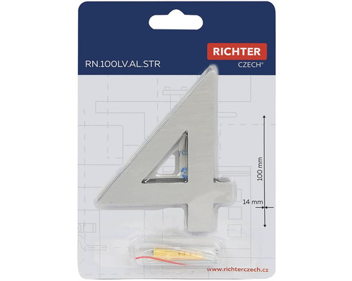 Číslo domu 4 z hliníka, výška 100 mm