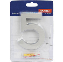 Číslo domu 5 z nehrdzavejúcej ocele, výška 100 mm