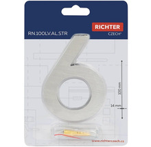 Číslo domu 6 z hliníka, výška 100 mm, vrátane montážneho materiálu