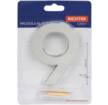 Číslo domu 9 z hliníka, výška 100 mm, vrátane montážneho materiálu