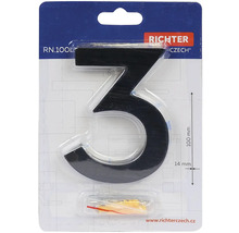 Číslo domu 3 z plastu, výška 100 mm