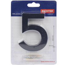 Číslo domu 5 z kovu, výška 100 mm