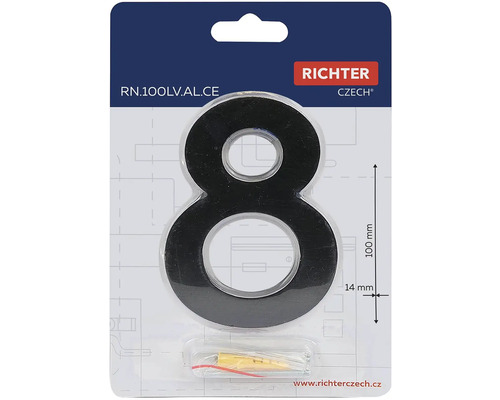 Domové číslo 8 z kovu, výška 100 mm