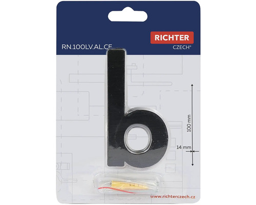 Richter Czech Číslo domu Písmeno b, výška 100 mm
