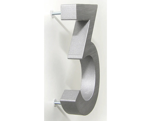 Číslo domu 3 z kovu na montáž na stenu