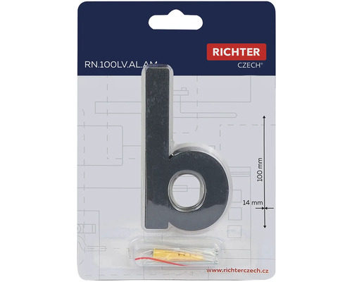 Richter Czech číslo domu písmeno b, výška 100 mm