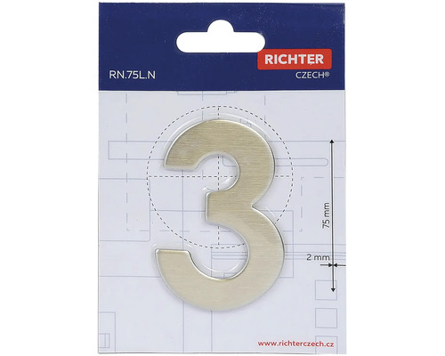 Richter Číslo domu 3, výška 75 milimetrov