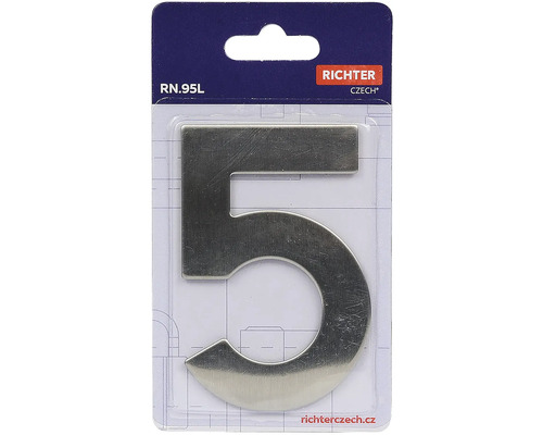 Číslo domu 5 z kovu v balení