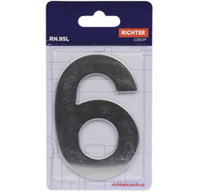 Číslo domu 6 z kovu v balení