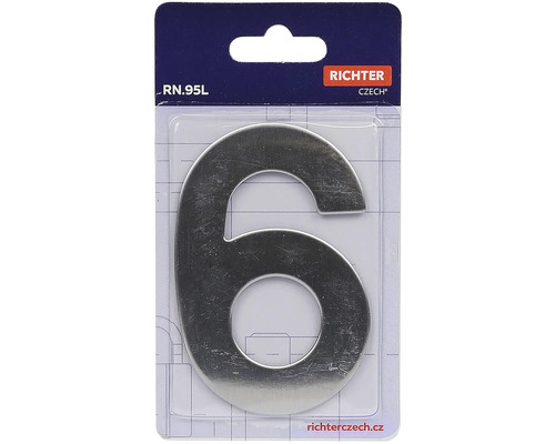 Číslo domu 6 z kovu v balení