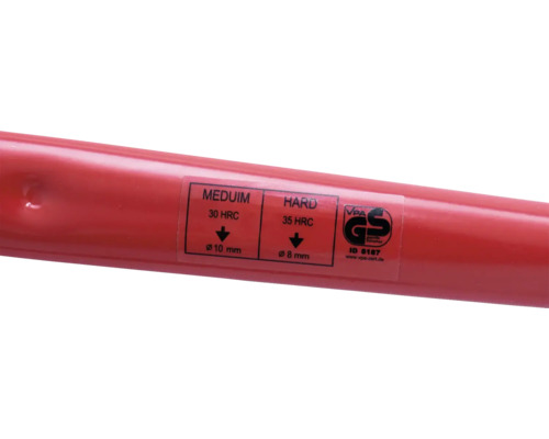 Detail násady kladiva s pečaťou VPA GS Geprüfte Sicherheit