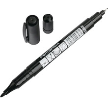 Permanentný popisovač s dvoma hrotmi a dvoma viečkami