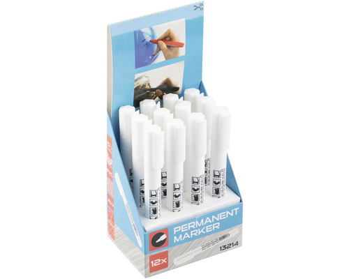 Balenie dvanástich bielych permanentných fixiek