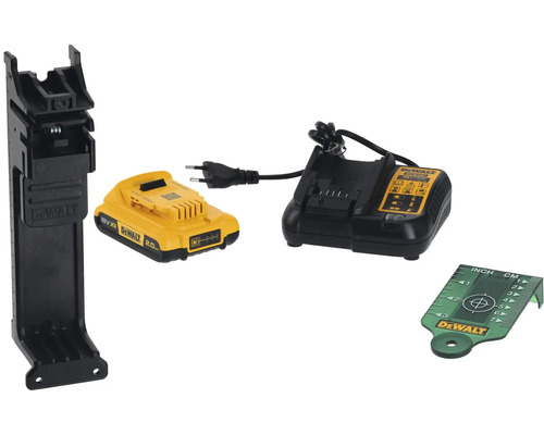 Batéria, nabíjačka, držiak a merací nástroj DeWalt