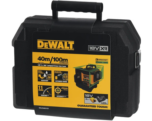 Krížový líniový laser Dewalt v transportnom kufríku