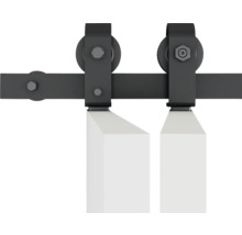 Posuvné dverové kovanie s vodiacou lištou a valčekovým závesom