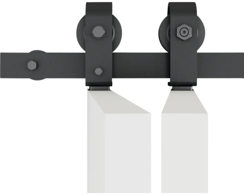 Posuvné dverové kovanie s vodiacou lištou a valčekovým závesom