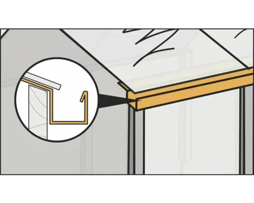 Detailný pohľad na konštrukciu skleníka s odkvapom