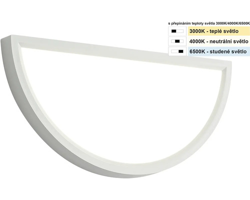 Polkruhová lampa s nastaviteľnou teplotou farieb