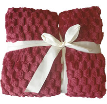 Vínová fleecová deka s mašľou