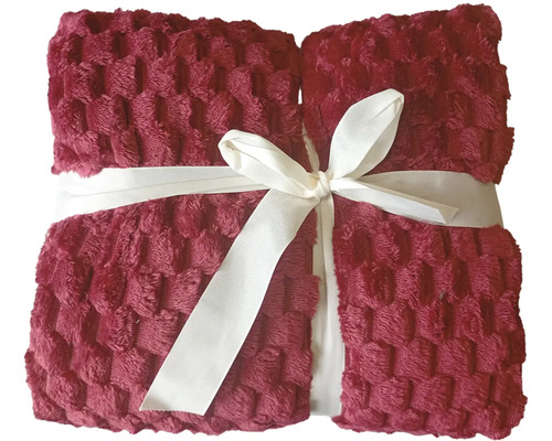 Vínová fleecová deka s mašľou